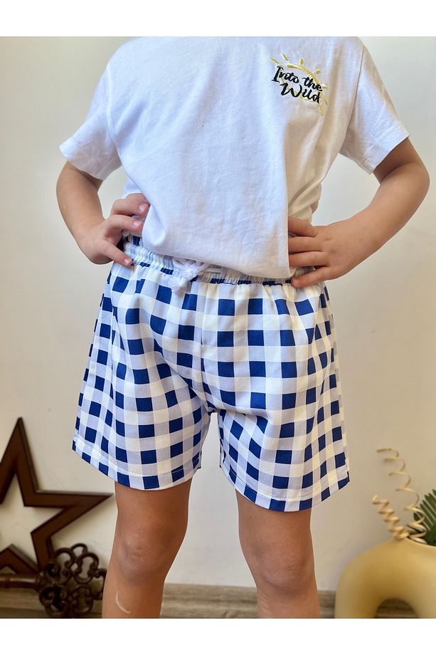 Unisex Çocuk Çok Renkli Desenli Şort - 7