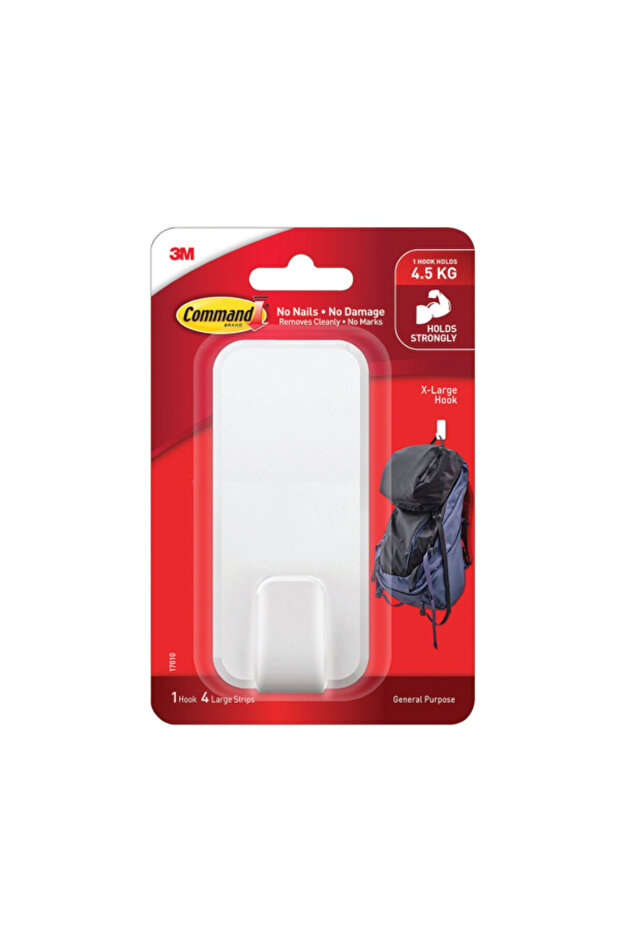 خطاف بلاستيكي لاصق ذاتي خالٍ من التلف مقاس كبير جدًا - 1