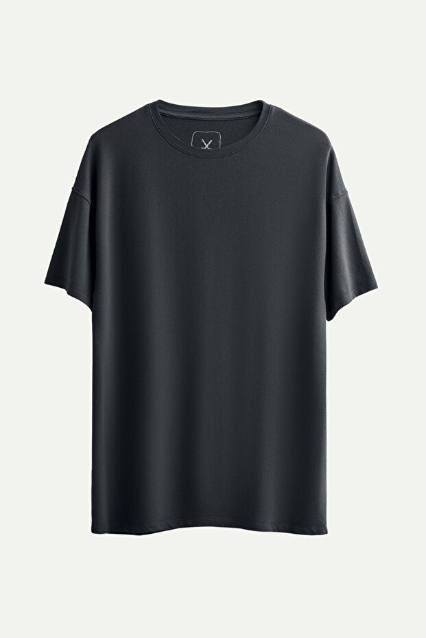 Unisex Oversize/ Relax Fit Basic T-Shirt - Raven - 1