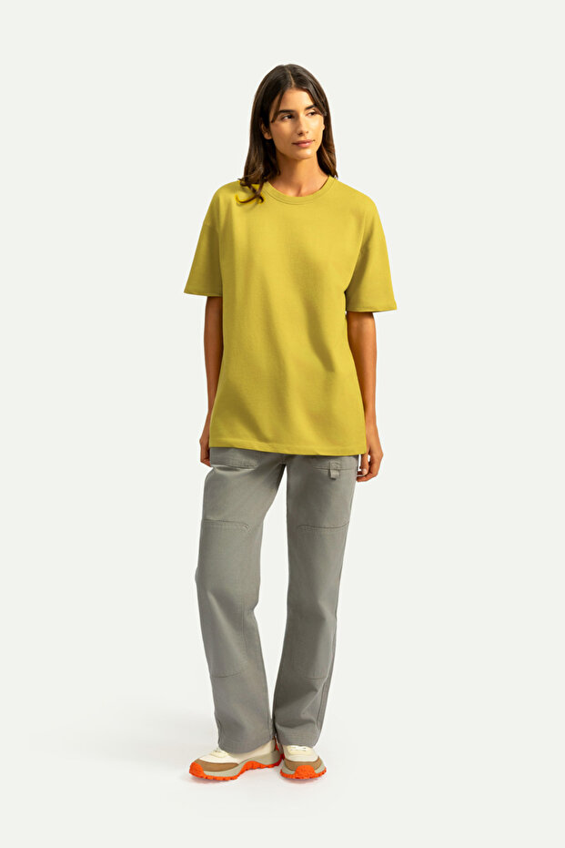 Unisex Oversize/ Relax Fit Basic T-Shirt - Moss - 7