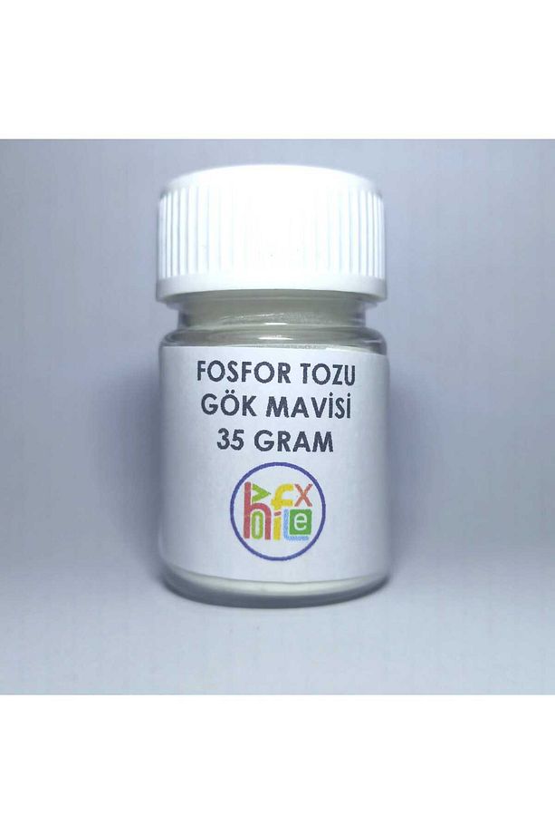 FOSFOR TOZU GÖK MAVİSİ KARANLIKTA PARLAYAN EPOKSİ REÇİNE VE SANATSAL FOSFOR 35 GR - 3