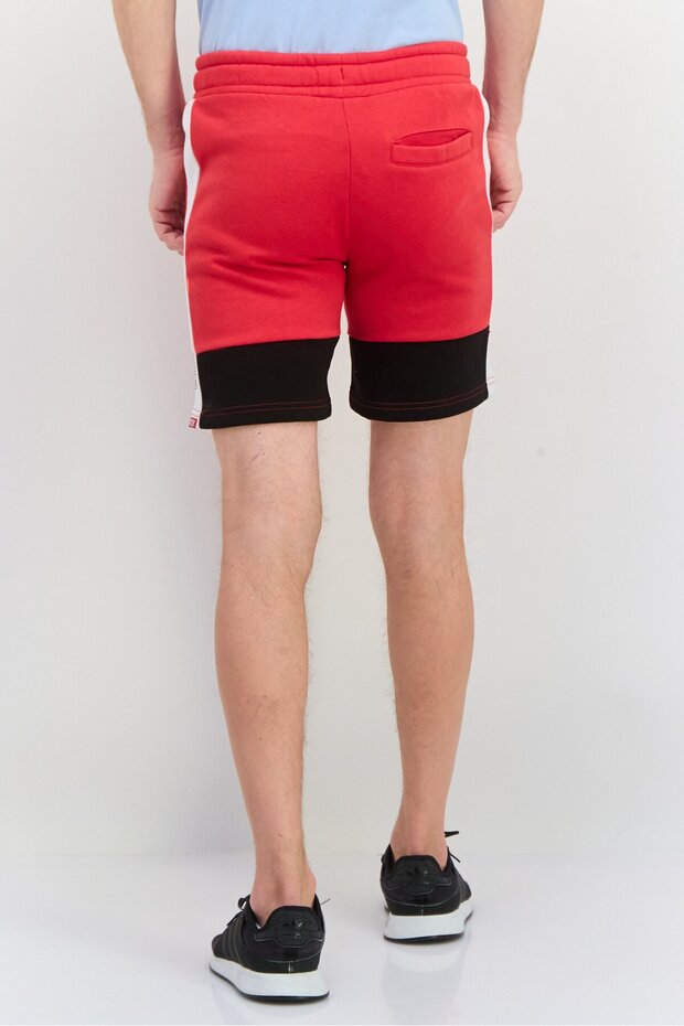 شورت رجالي برباط وشعار العلامة التجارية، أحمر - 4
