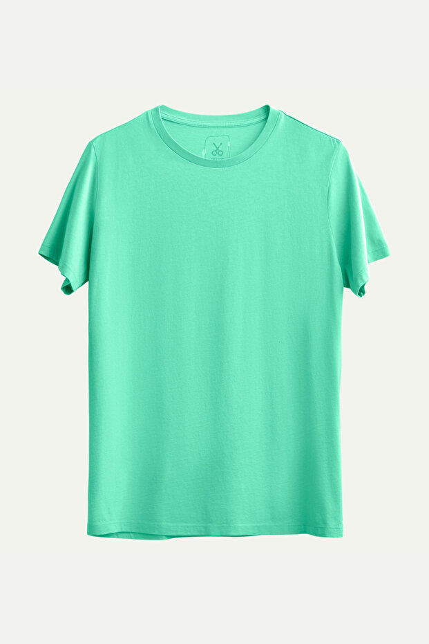 Men's Regular Fit Basic T-Shirt - Turquoise - 1