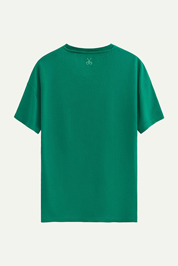 Unisex Oversize/ Relax Fit Basic T-Shirt - Forest Shade - 2