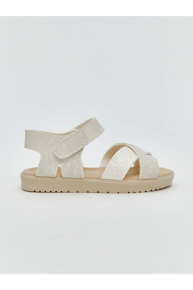 LCW STEPS Ekru Çapraz Bantlı Kız Bebek Sandalet - 2