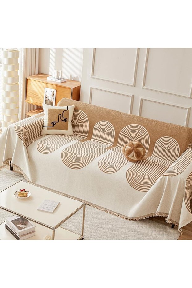 Sofa Covers, Washable Boho Couch Cover, Geometric Line Pattern Couch Covers for Cushion Couch Sofa P