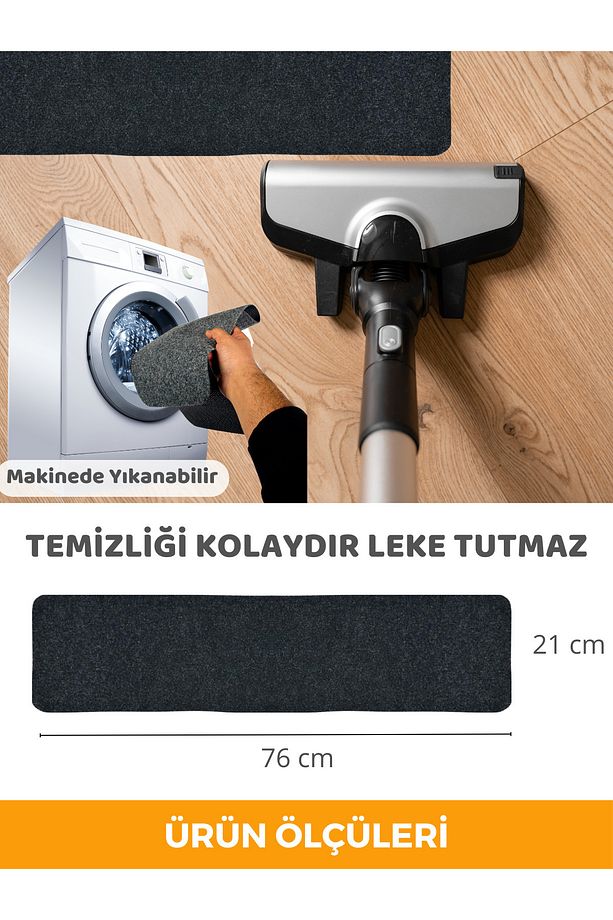 Merdiven Halısı Halıfleks Basamak Ve Merdiven Paspası Kaymaz Taban Antrasit 20x75 Cm (15 ADET) - 5