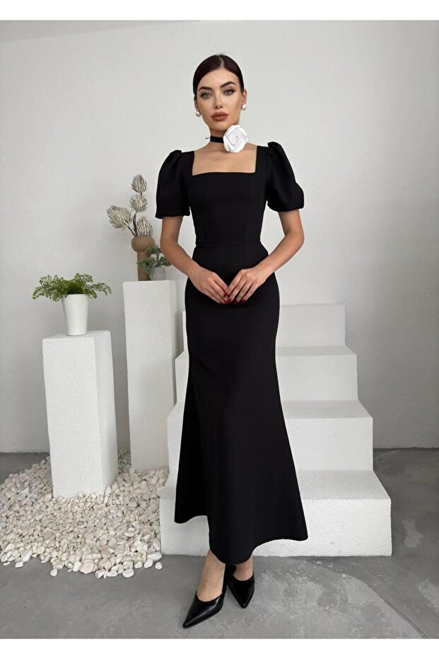 Rochie Maya cu mânecă lungă cu balon - 2