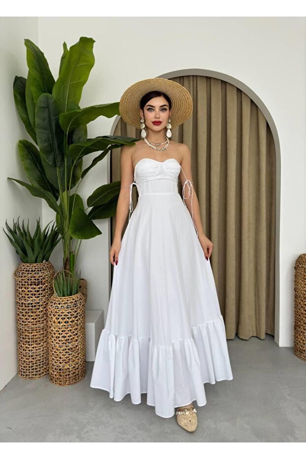 Poplin Kiloş Uzun Elbise - 4