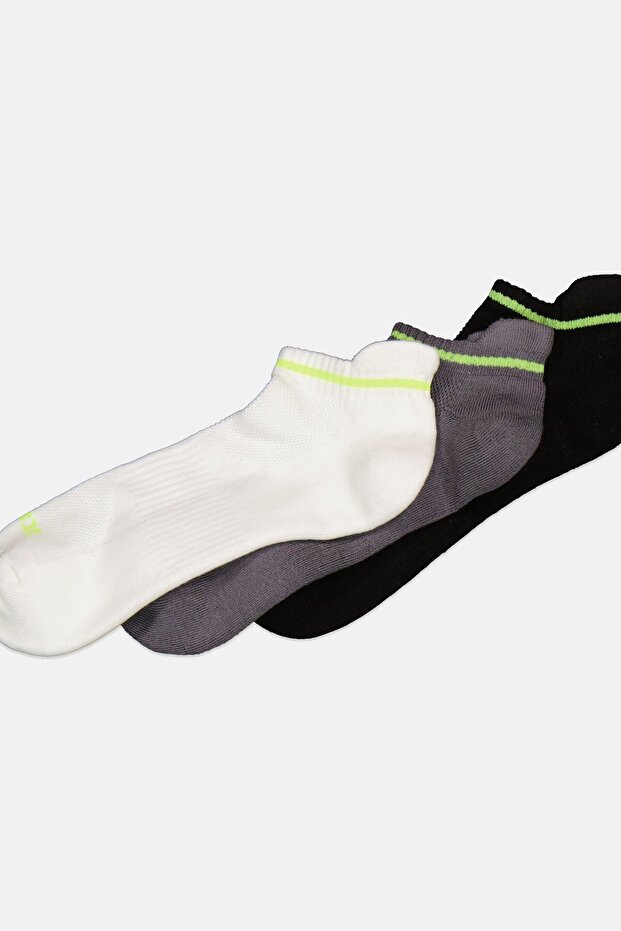 جوارب رجالية بطول الكاحل، 3 أزواج، لون أسود - 2