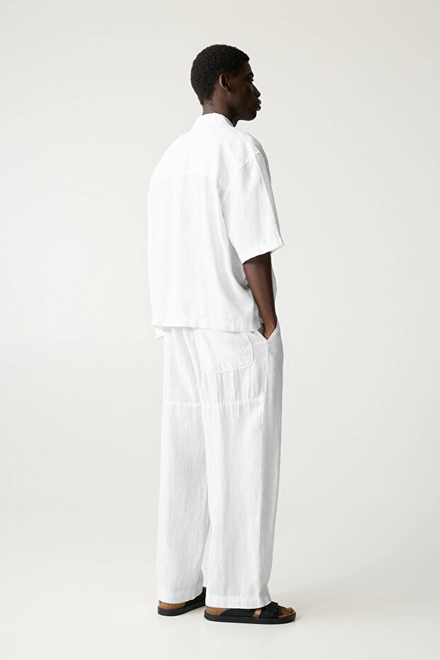 % 100 keten kısa kollu gömlek - 3