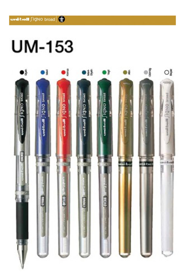 İmza Kalemi 1 Adet Uniball Signo Broad 1.0 mm Roller Pilot Kalem Um-153 Yaldızlı Davetiye Kalemi Uçl - 5