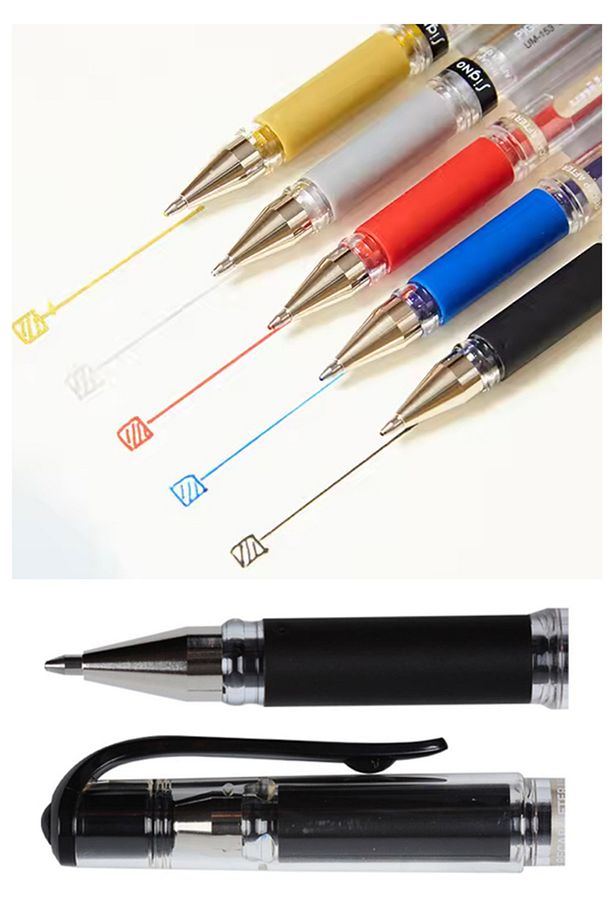 İmza Kalemi 1 Adet Uniball Signo Broad 1.0 mm Roller Pilot Kalem Um-153 Yaldızlı Davetiye Kalemi Uçl - 2