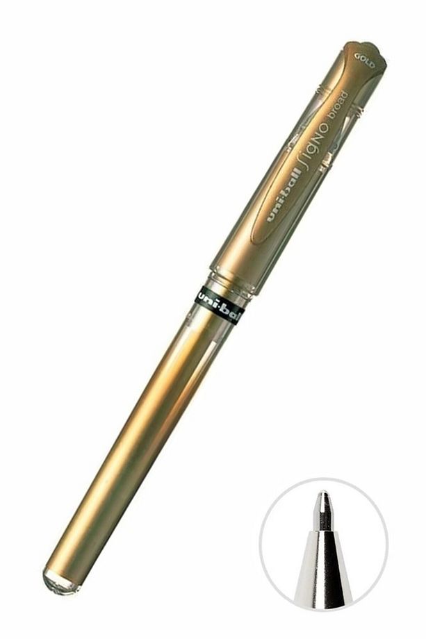 İmza Kalemi 1 Adet Uniball Signo Broad 1.0 mm Roller Pilot Kalem Um-153 Yaldızlı Davetiye Kalemi Uçl - 1