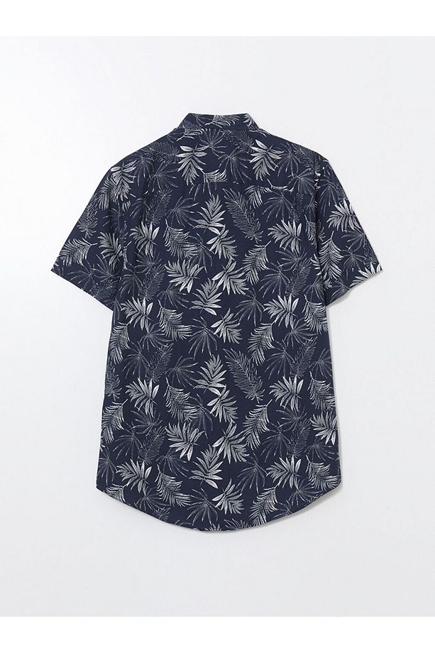 LCWAIKIKI Classic Regular Fit Kısa Kollu Desenli Poplin Erkek Gömlek - 2