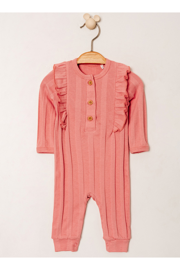 Jacquard Knitted Girl's Jumpsuit Without Booties