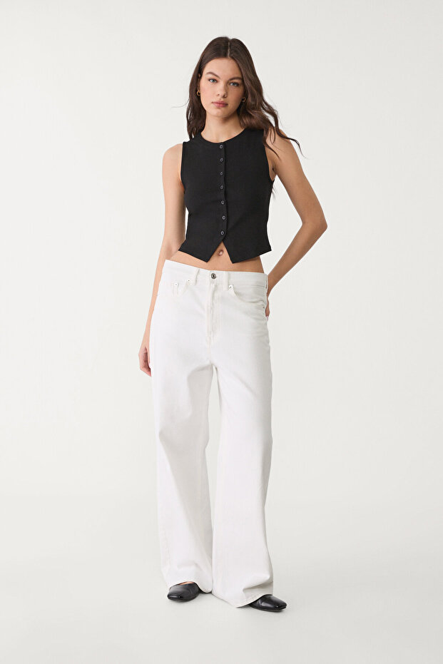 Düğmeli basic yelek - 2