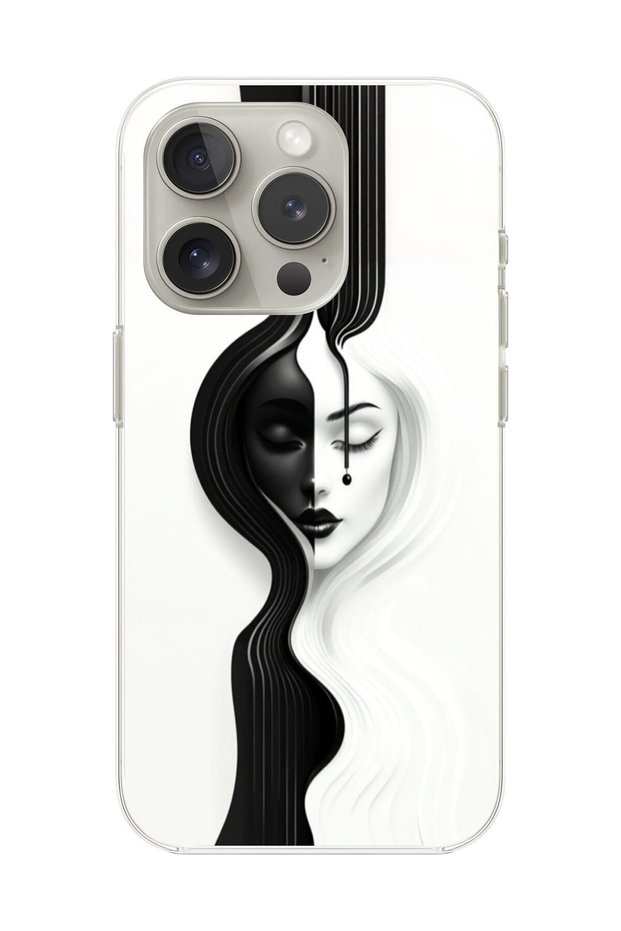 حافظة شفافة متوافقة مع هاتف iPhone 15 Pro بتصميم جمالي للوجه 3
