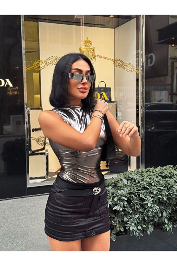 KRISTAL KUMAŞ BLUZ - 4