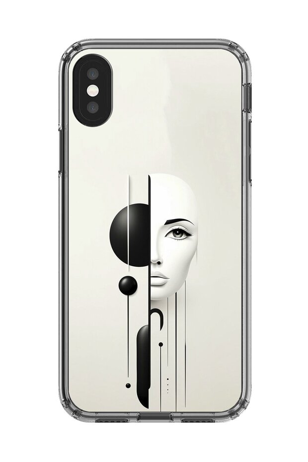 iPhone X Compatible Transparent Case Aesthetic Face 2 Designs