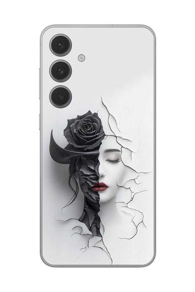 Samsung Galaxy S24+ Compatible Transparent Case Aesthetic Face 4 Designs