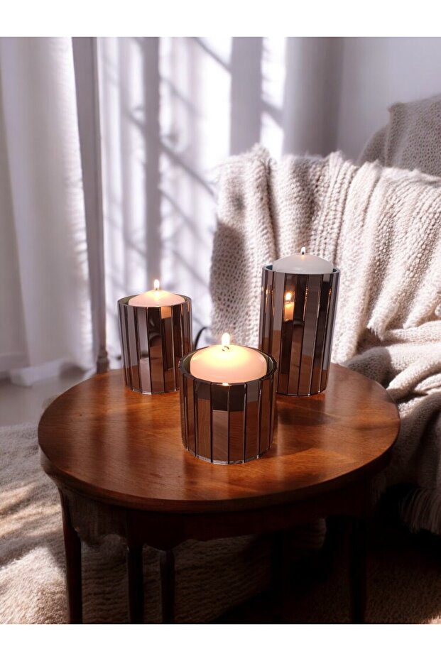 Bronz Aynalı Mumluk-şamdan Seti - 7