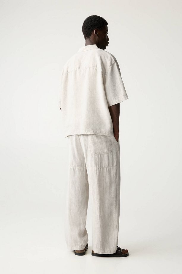 %100 keten jogger pantolon - 5