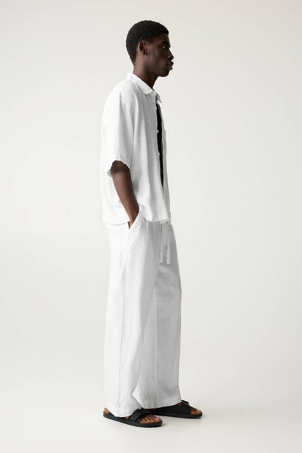 %100 keten jogger pantolon - 3