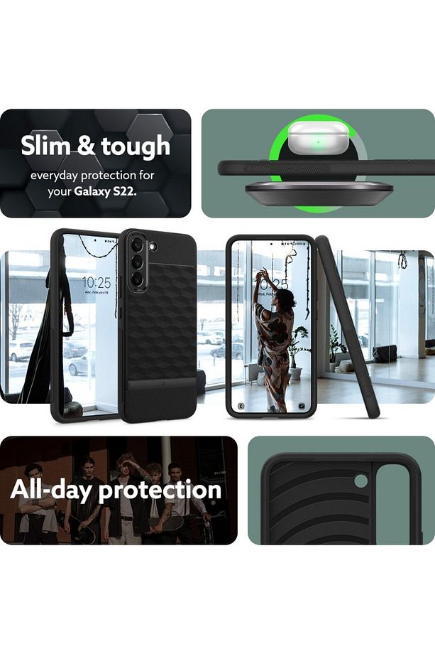 Caseology Galaxy S22 Kılıf Parallax Matte Black - ACS04009 - 6