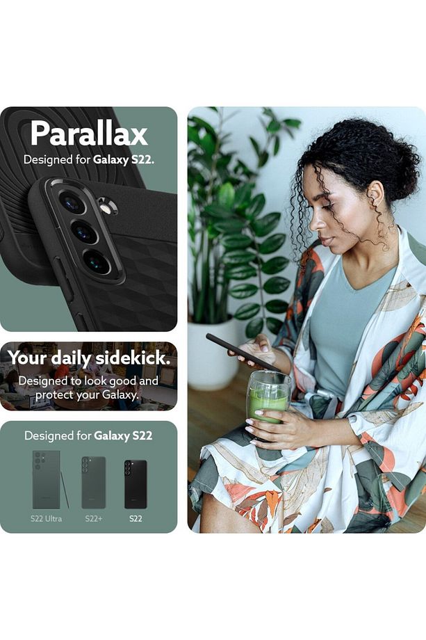 Caseology Galaxy S22 Kılıf Parallax Matte Black - ACS04009 - 2