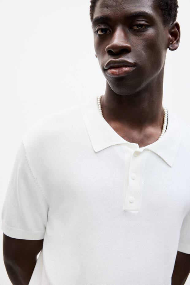 Kısa kollu triko polo t-shirt - 5