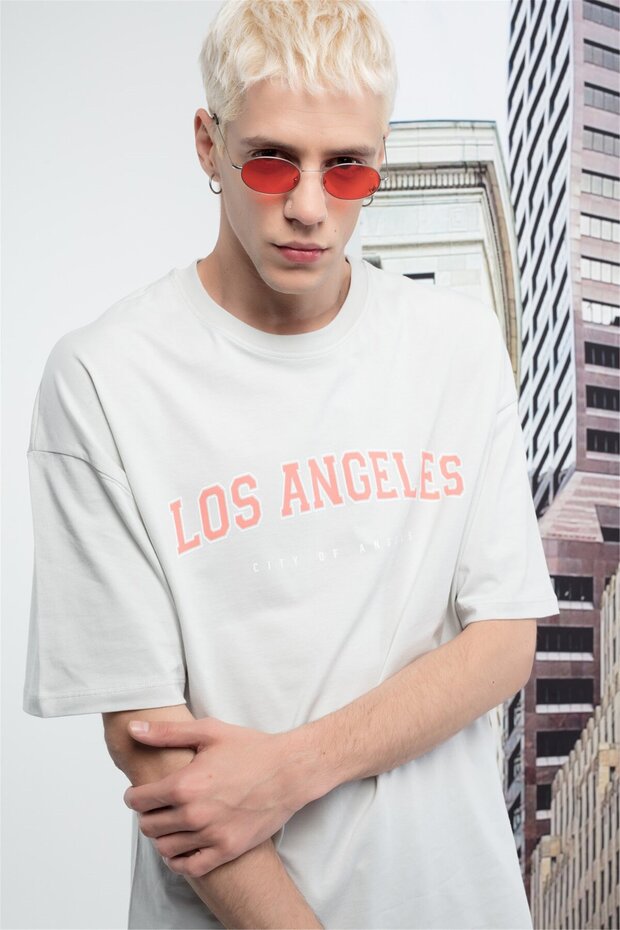 Men's Los Angeles T-shirt, Stone Color