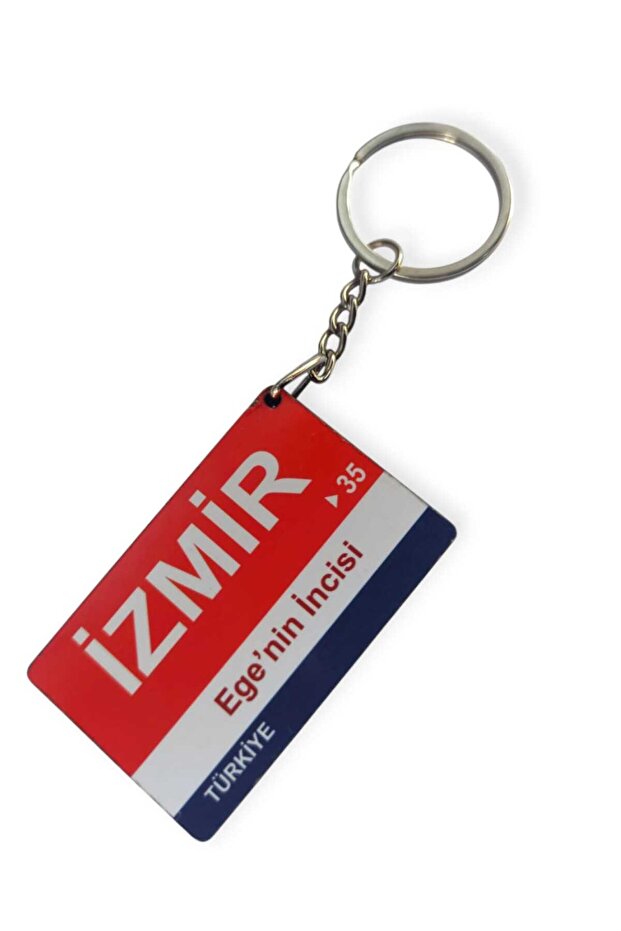 İzmir Wooden Keychain with Provincial Sign Auto Keychain