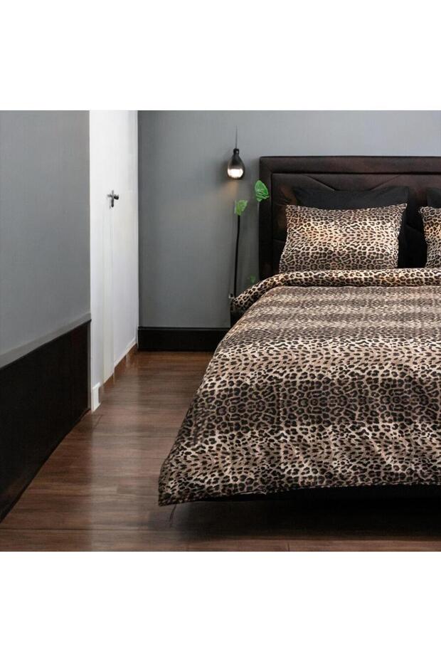 Set - Leopard Patterned Double Duvet Cover Set (Duvet Cover Pillow Cover)