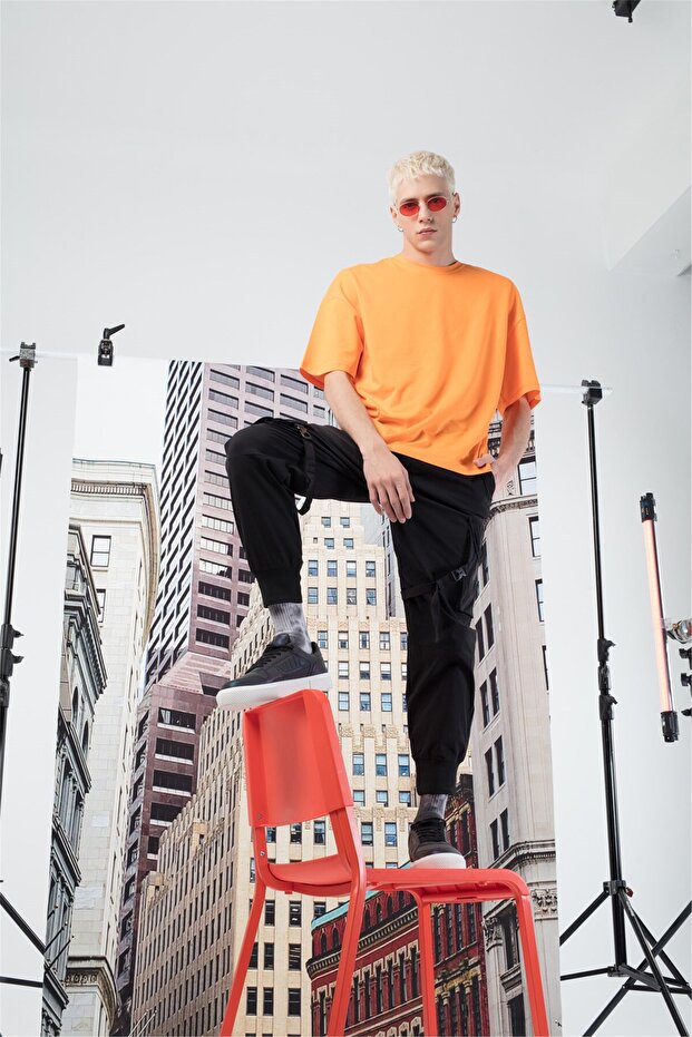 Мъжка тениска Basic Orange - 5