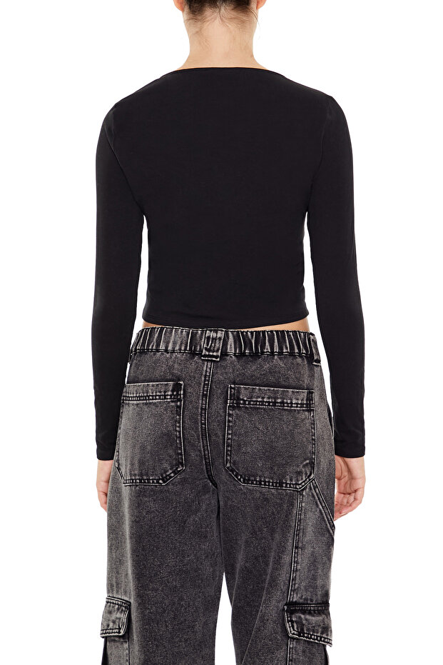 V Yaka Crop Bluz - 5