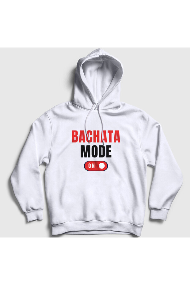 سويت شيرت بقلنسوة للرقص باللون الأبيض للجنسين من Bachata Mode On Dance 463390tt