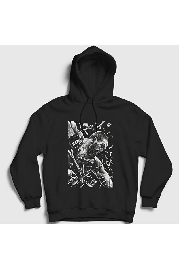 Unisex Black Punch Jon Jones Mma Ufc Hooded Sweatshirt 428930Tt