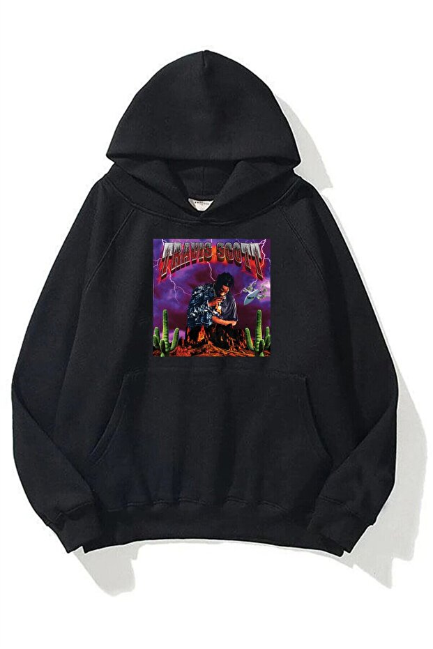Unisex Travis Scott Cactus Black Sweatshirt Hoodie