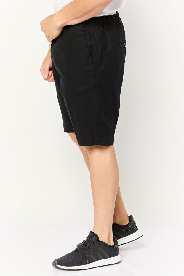شورت رجالي سادة، أسود - 3