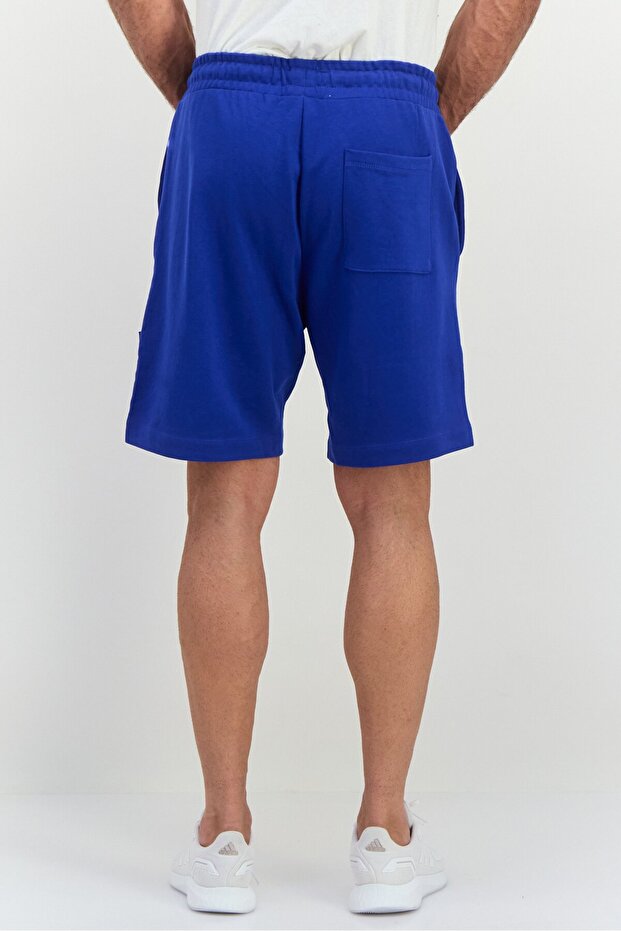Men Solid Basic Shorts, Royal Blue - 3