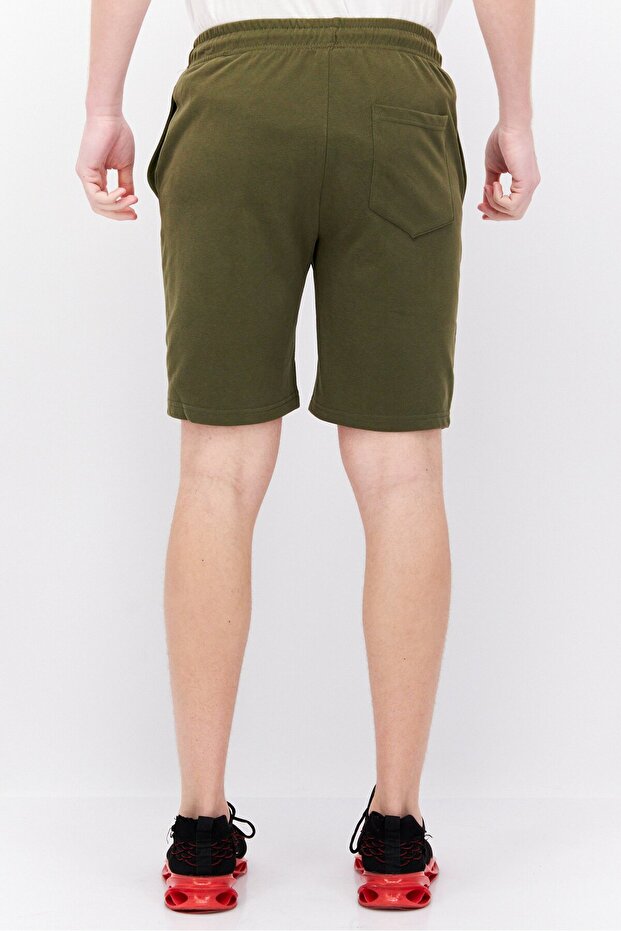 شورت رجالي مطرز، زيتوني - 3