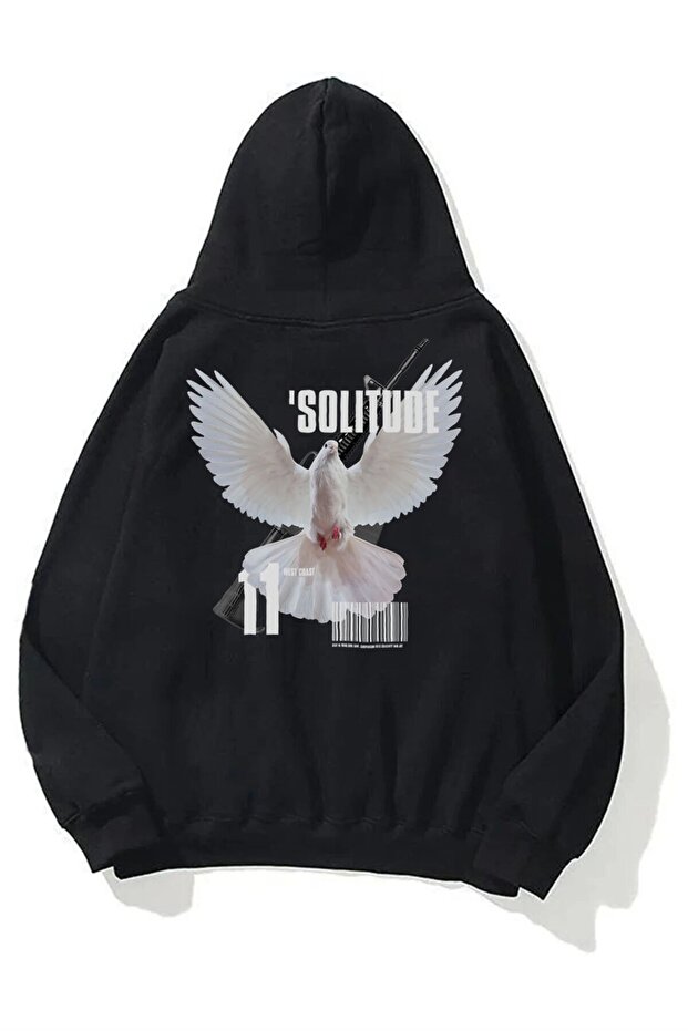 Unisex Solitude Sweatshirt Hoodie Black