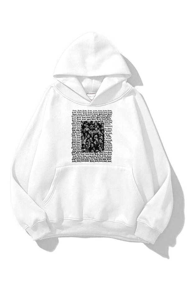 Unisex Blah Blah By Sweatshirt Hoodie White