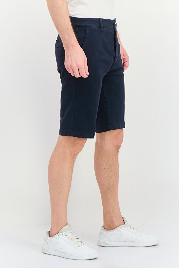شورت تشينو سادة للرجال، أزرق داكن - 2