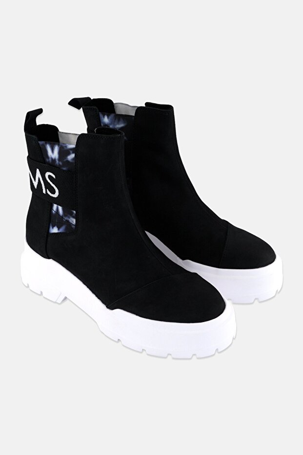 Women Alpargata Combat Slip On Ankle Boots, Black