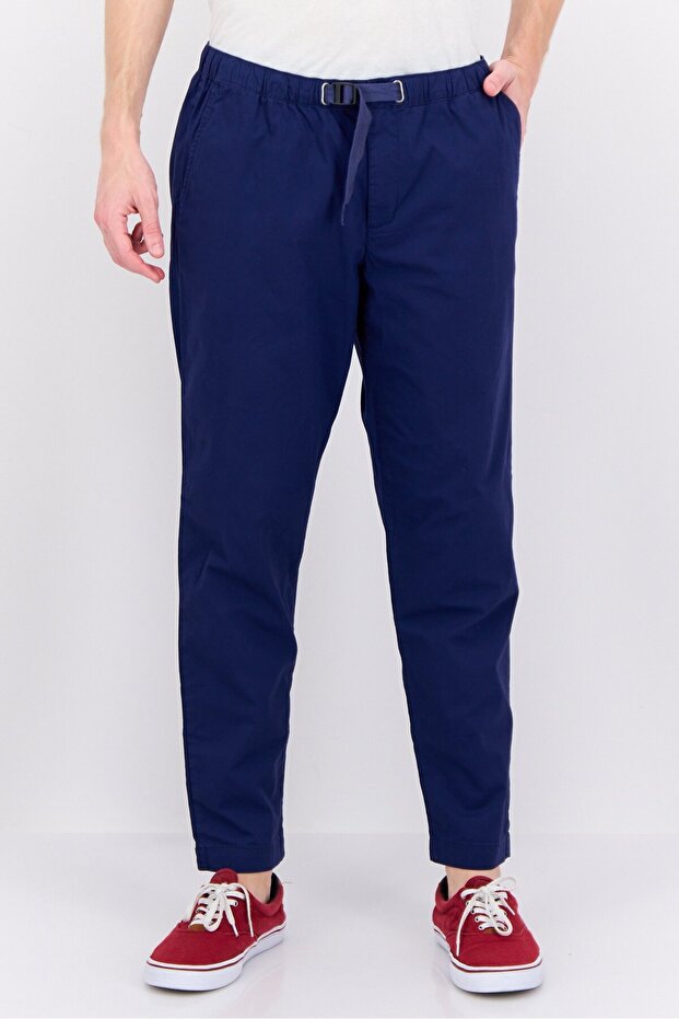 بنطال تشينو سادة بقصّة عادية للرجال، أزرق - 1