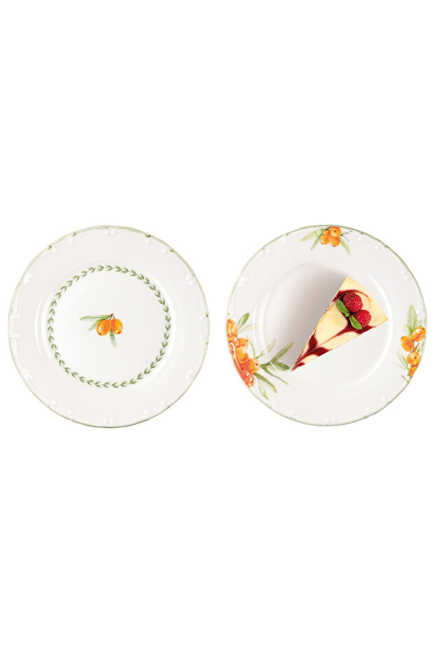 Set of 6 Cake Plates with Quill Pattern - 19 cm - 3