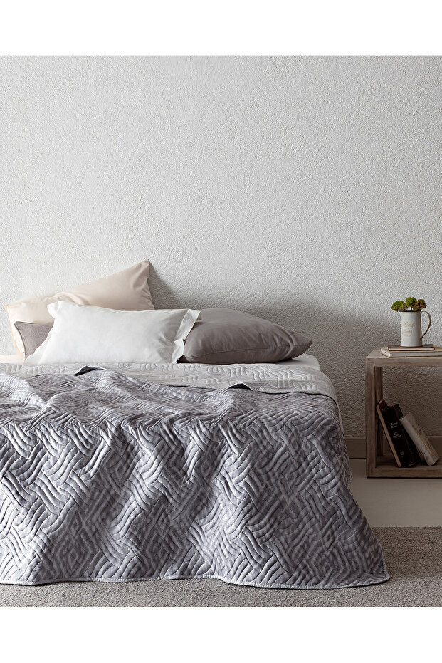 Darcia Double Printed Bedspread - Gray - 1