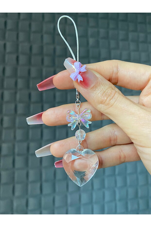 Hologram Transparent Heart Charm